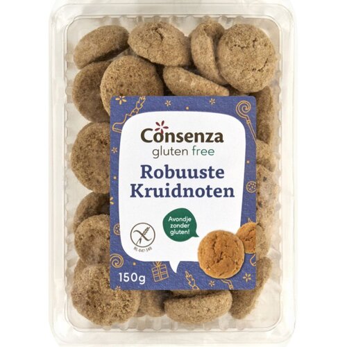 Consenza Robuuste Kruidnoten 150 gram - Glutenvrij Consenza Robuuste Kruidnoten 150 gram - Glutenvrij