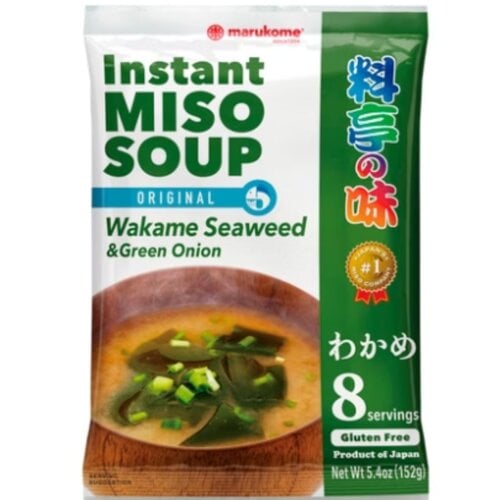 Marukome Miso Soep Tofu & Wakame Green Onion 8 porties - Glutenvrij Marukome Miso Soep Tofu & Wakame Green Onion 8 porties - Glutenvrij