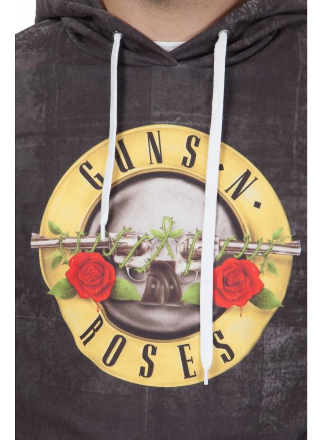 Sweat à capuche en coton Rockstarz Guns N 'Roses, gris foncé