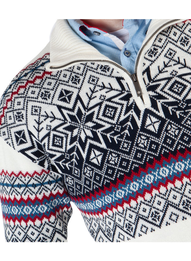 Kama ® Mens Pullover Merino Nordic, off-White