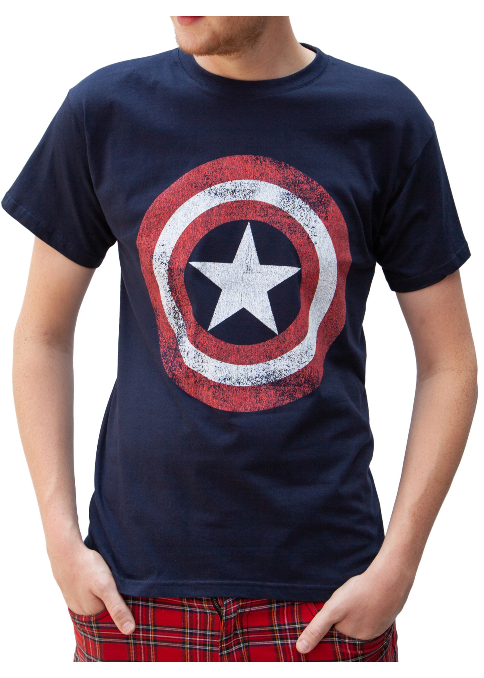 Rockstarz Rockstarz T-shirt Captain America "Shield Logo" Navy