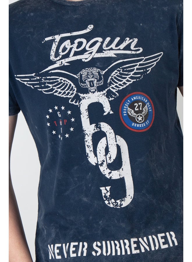 Top Gun ® T-Shirt “Never Surrender” Blau