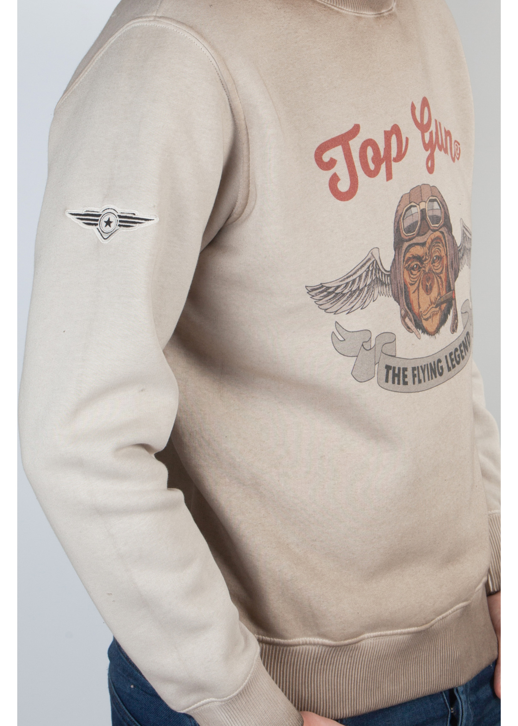 Top Gun Top Gun Sweatshirt ronde hals "Smoking Monkey"