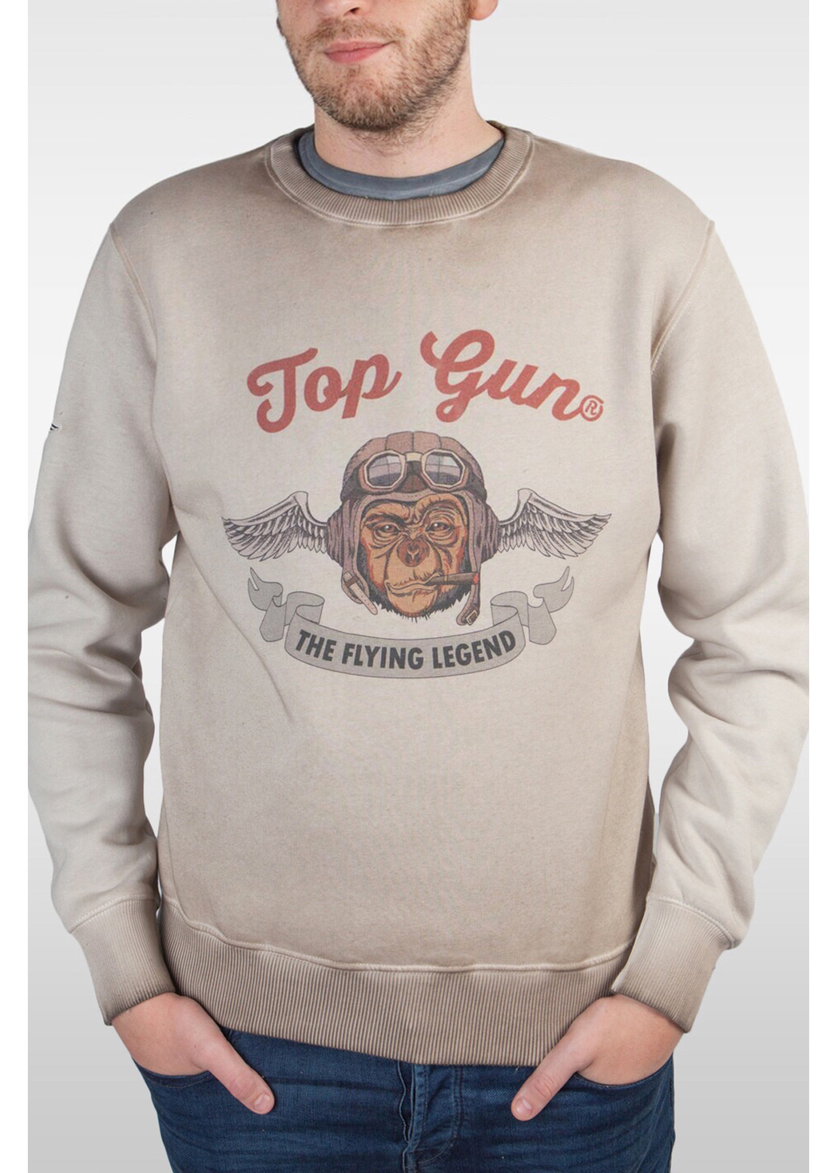 Top Gun Top Gun Sweatshirt ronde hals "Smoking Monkey"