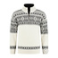 Norfinde Noorse pullover in Setesdals-design van 100% zuivere wol, gebroken wit