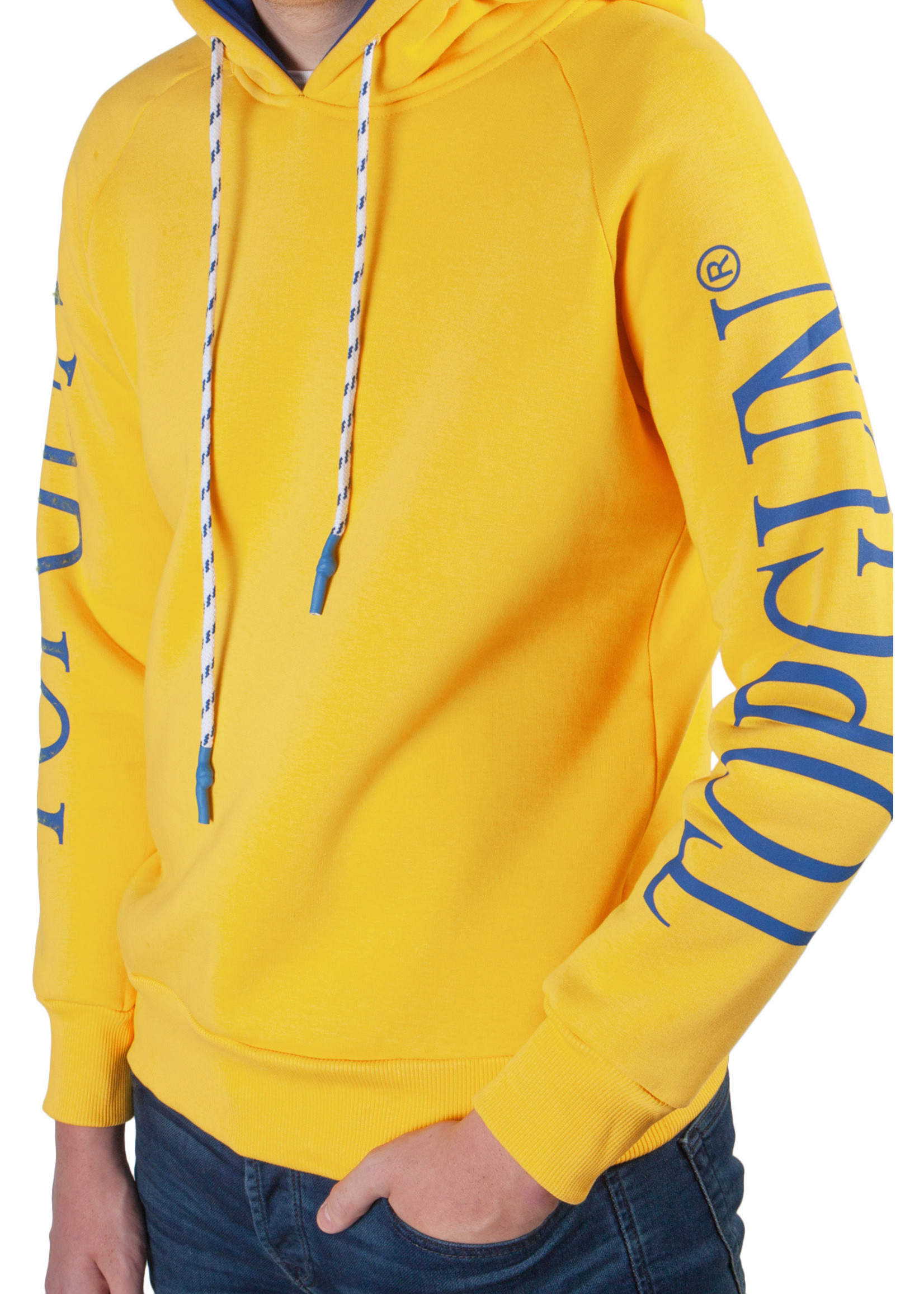 Top Gun Top Gun Hoodie Sweatshirt "Logo Sleeve" geel
