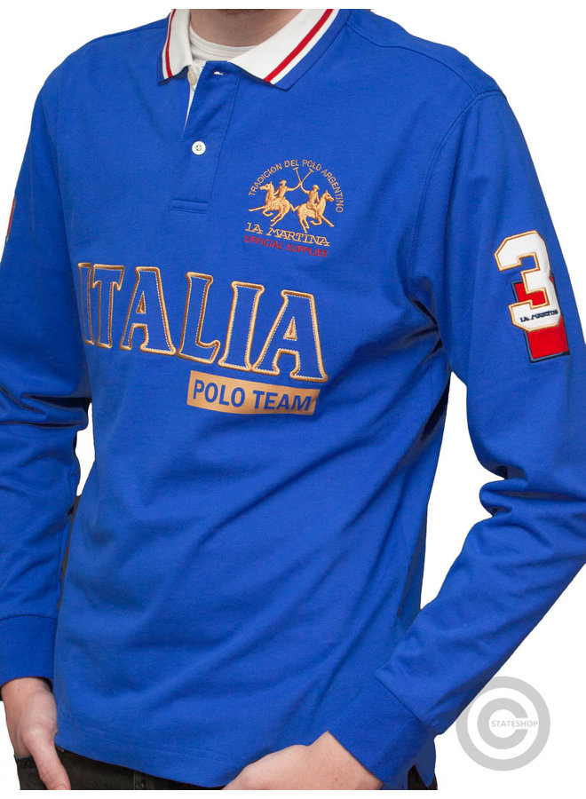 La Martina ® Sweatshirt Italia Poloteam, Kobalt