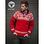 Norfinde Norwegerpullover im Setesdals-Design aus 100% Schurwolle, rot