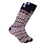 Norfinde Chaussettes en laine norvégienne avec petit drapeau Åland tissé, bleu foncé