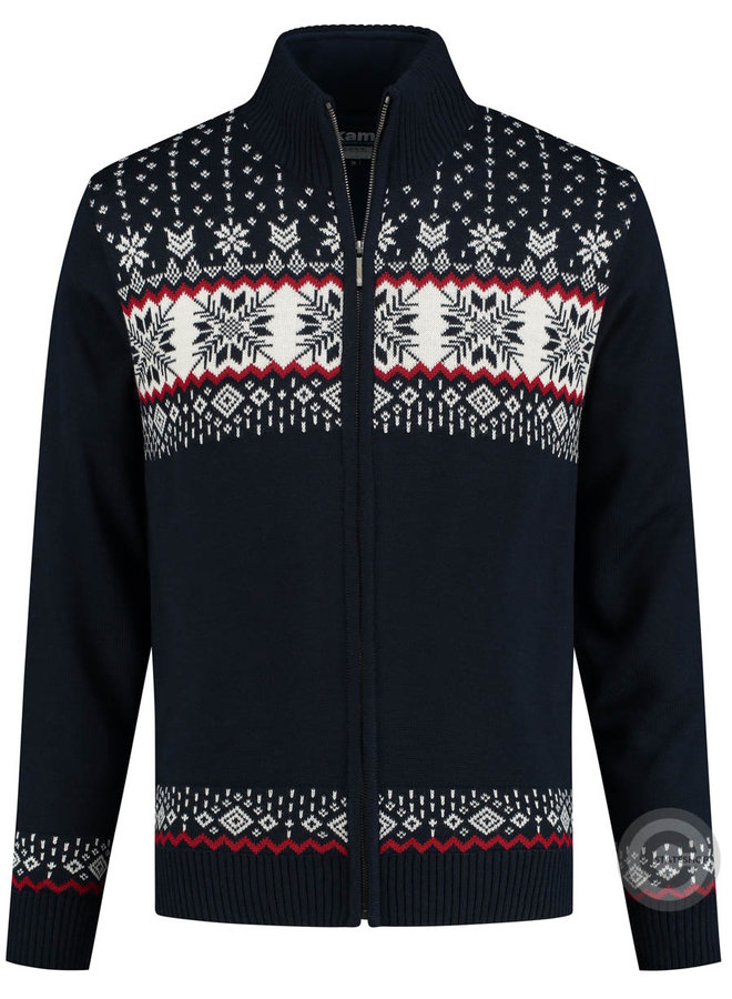 Kama ® Men´s knitted cardigan Windstopper®, Navy