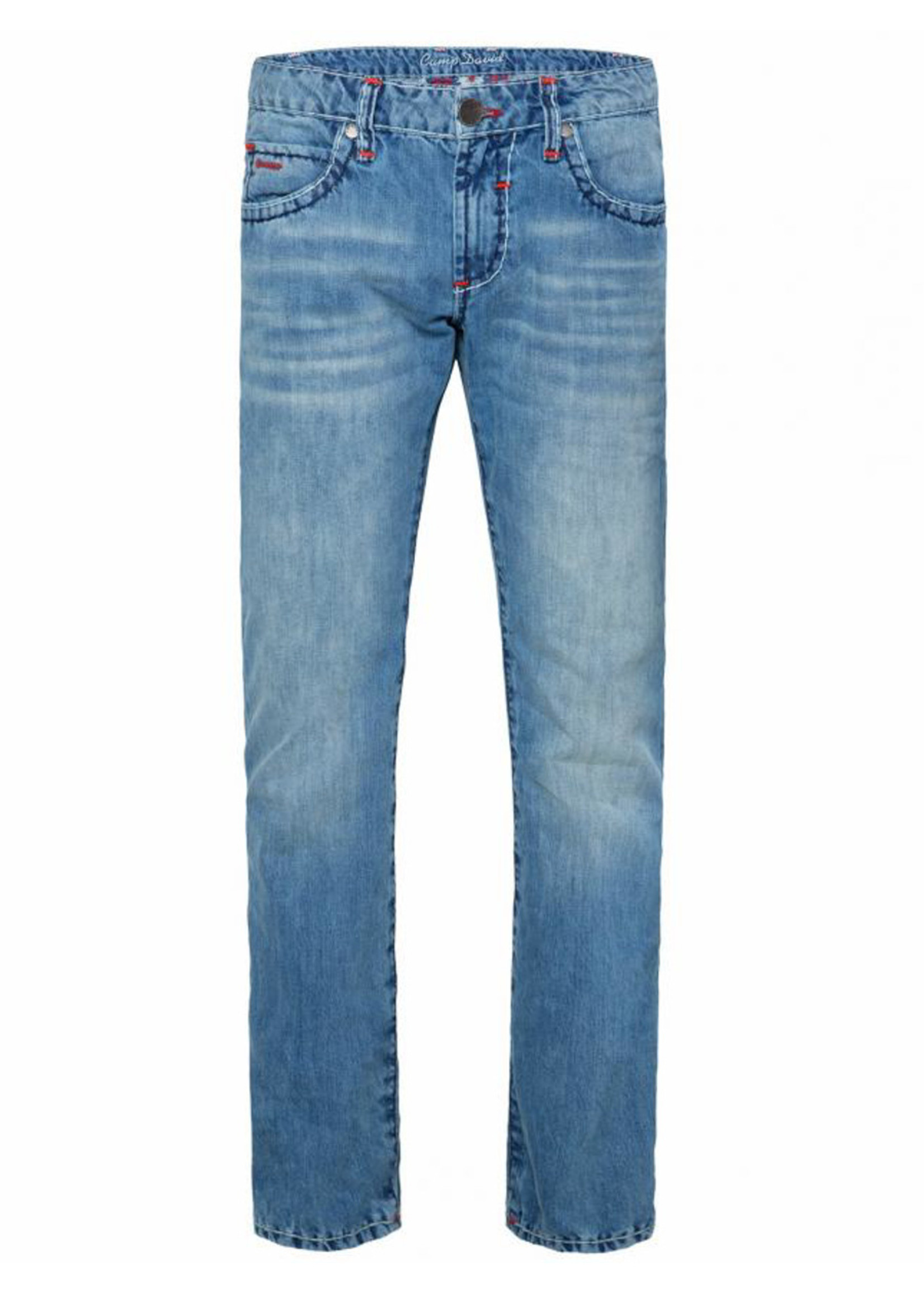 Camp David  Camp David ® Jeans mit Kontraststreifen Regular Fit Stone used