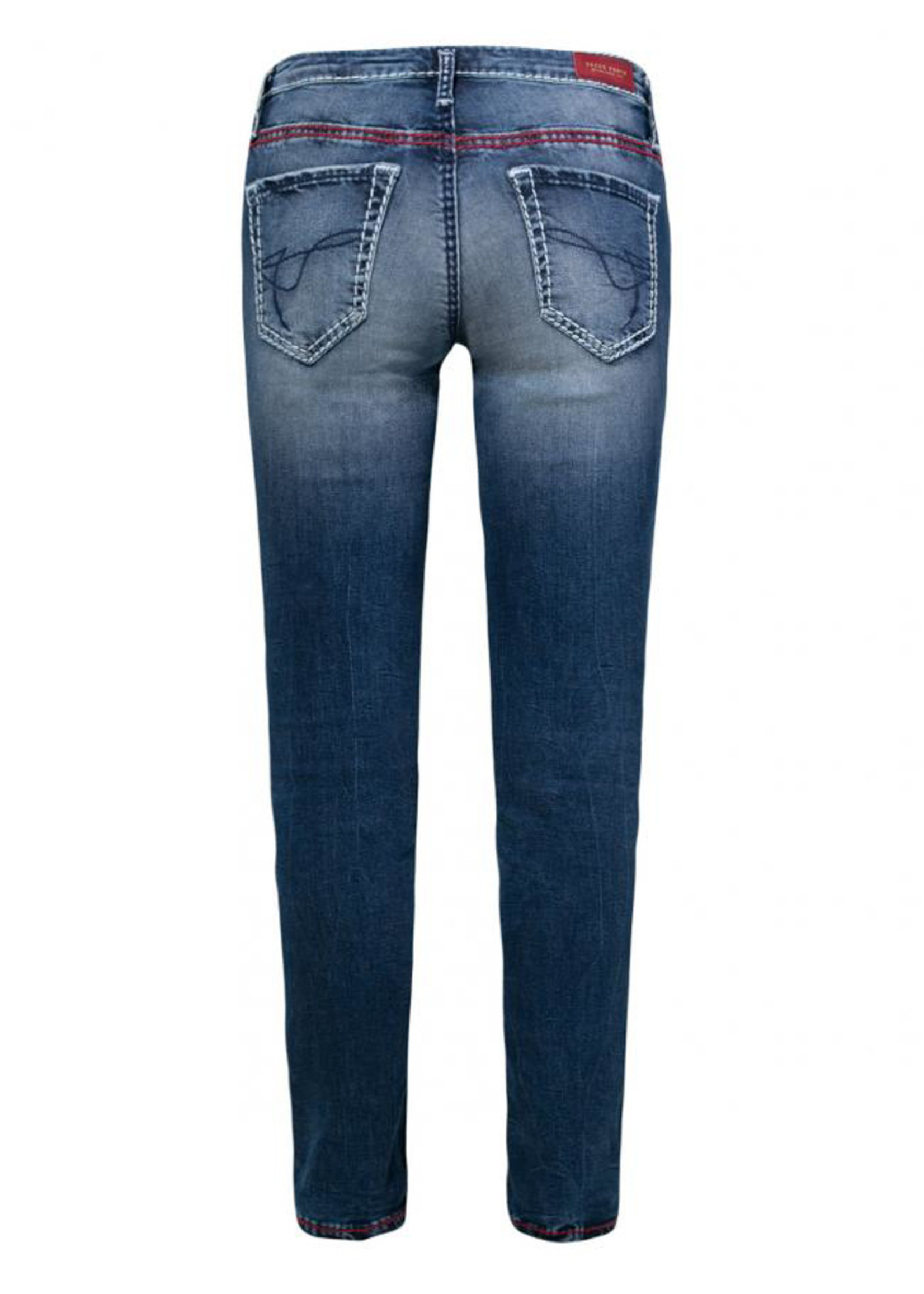 Soccx  Soccx ® Jeans met gebruikte wassing en gekleurde naden