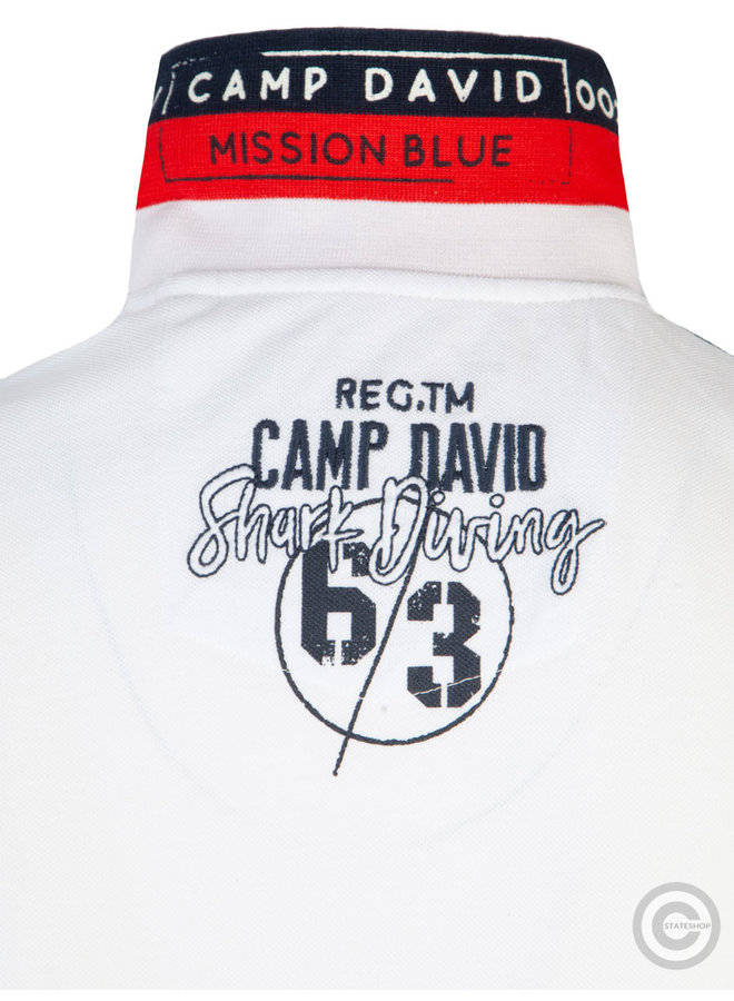 Camp David ® poloshirt met kleurblokkering "Shark Diving"