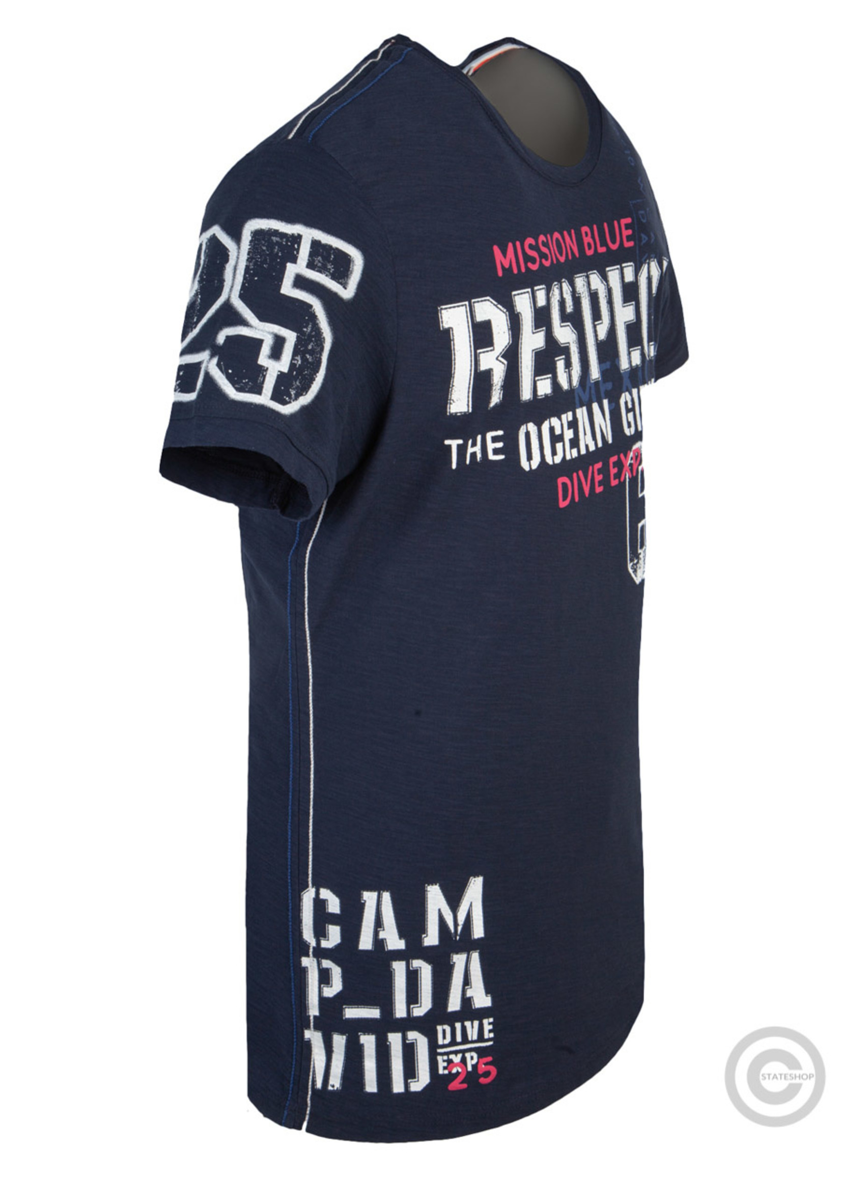 Camp David  Camp David ® T-Shirt aus Flammgarn "Mission Blue" Navy