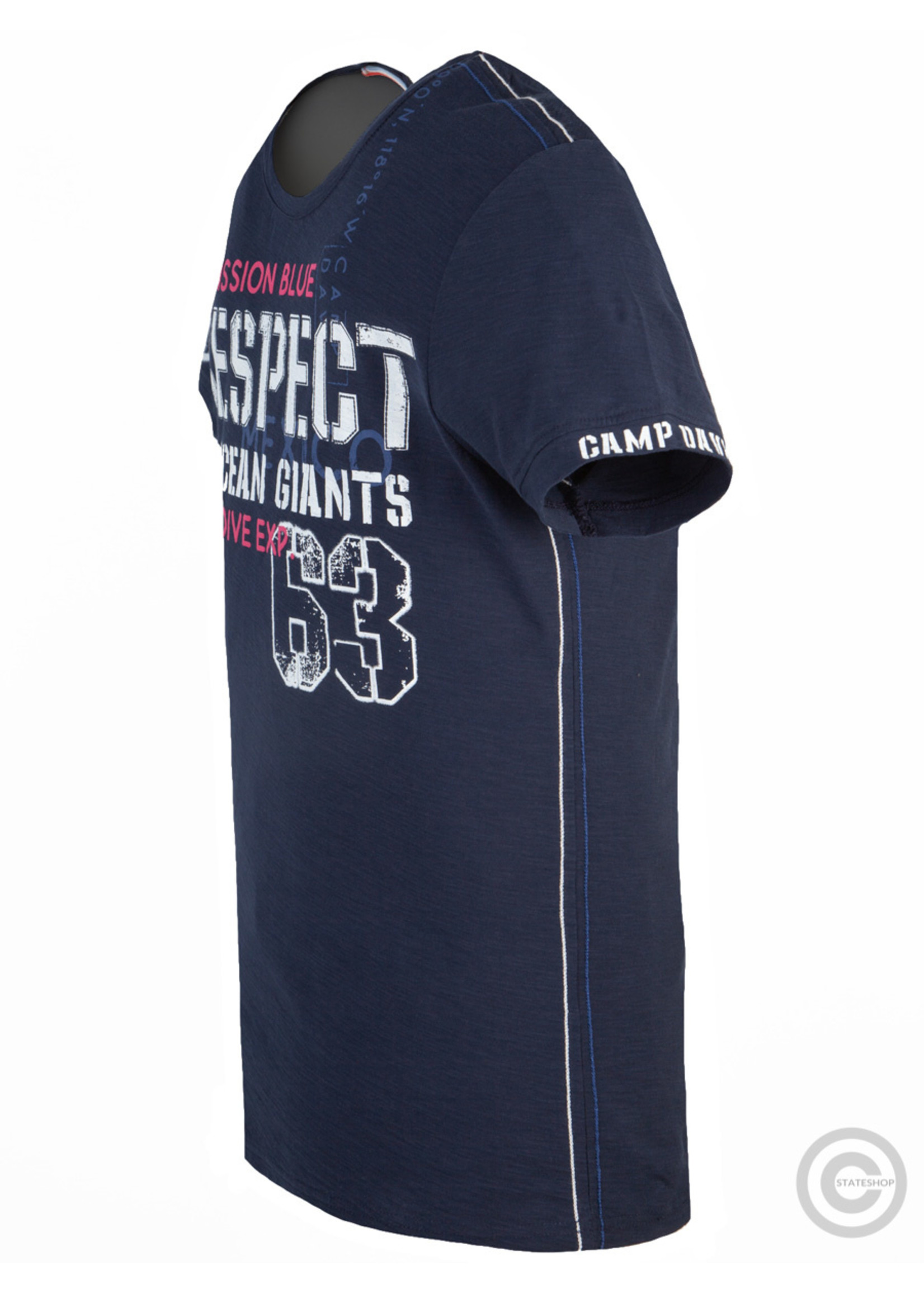 Camp David  Camp David ® T-shirt made of flame yarn "Mission Blue" Navy