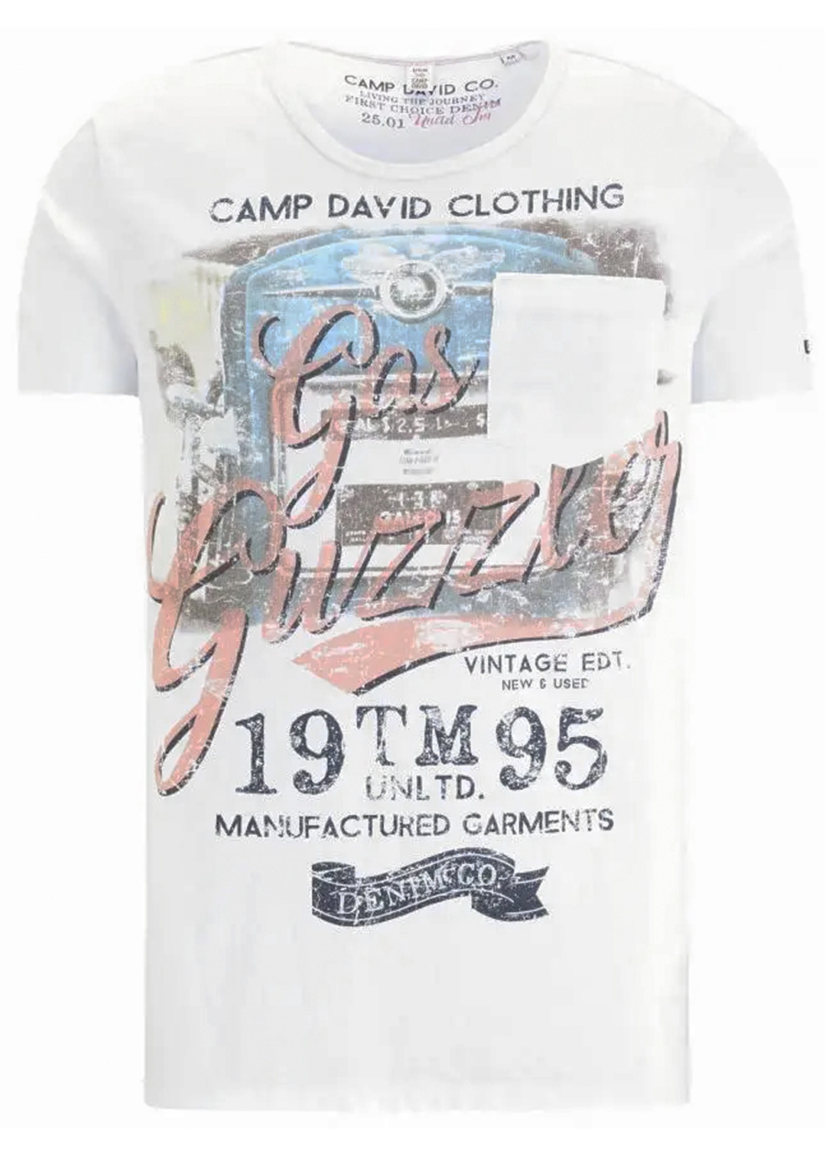 Camp David  Camp David ® t-shirt met vintage print en borstzak