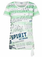 Soccx  Gestreiftes Burnout-T-Shirt mit geknotetem Saum