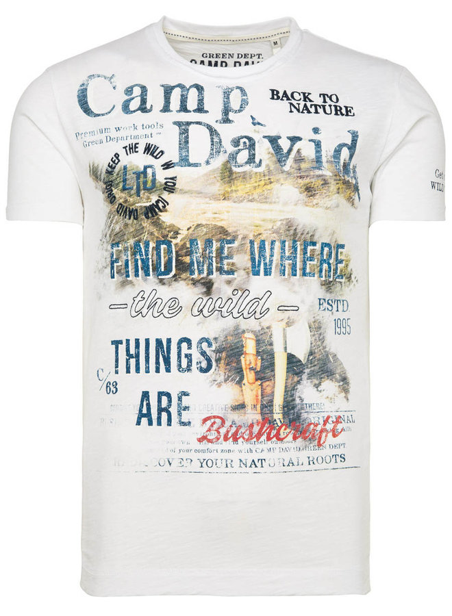 Camp David ® T-shirt with photo print and embroidery