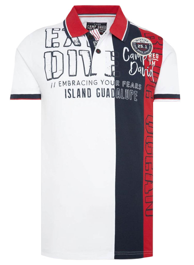 Camp David ® Poloshirt „Shark Diving“ im Farbblockdesign