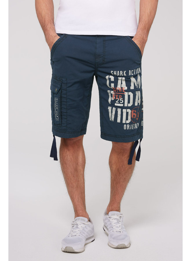 Camp David, skater shorts with leg pocket and logo prints