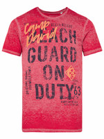Camp David  Gestreept T-shirt met burnouts en pofprint