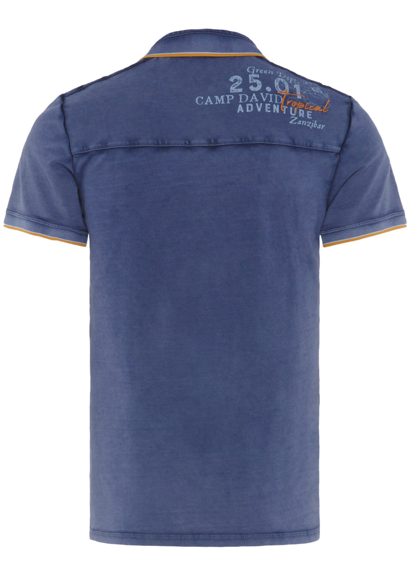 Camp David  Camp David, Poloshirt aus Pikee mit Used-Waschung