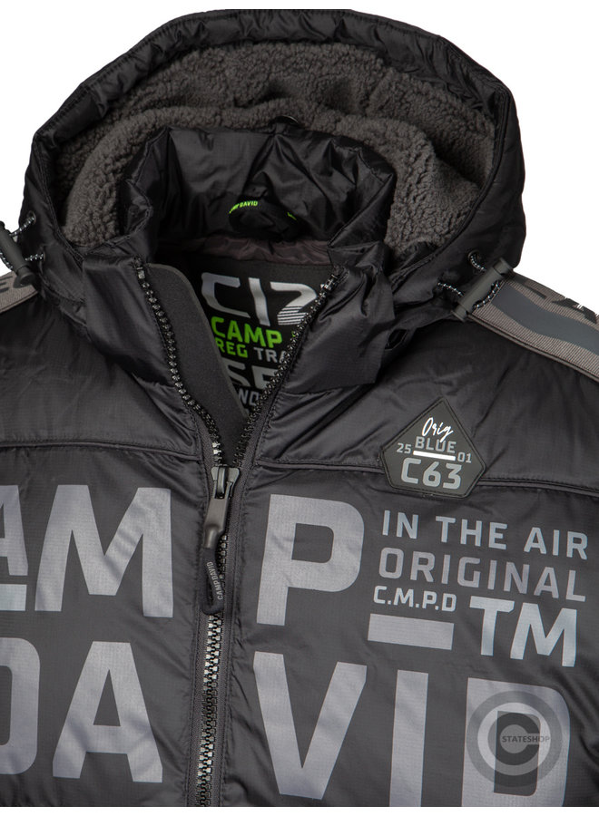 Camp David, quilted jacket with detachable hood