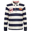 Weirdfish Weirdfish Bio-Baumwolle gestreiftes Rugby-Shirt, Marine