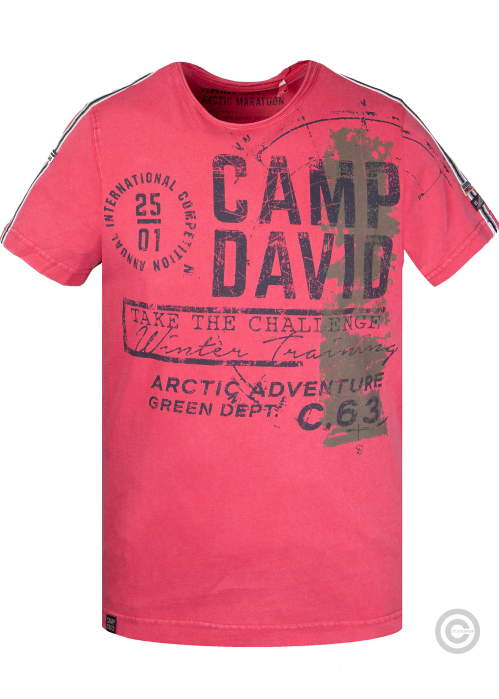 Camp David  Camp David, t-shirt au look vintage avec étiquette imprimée