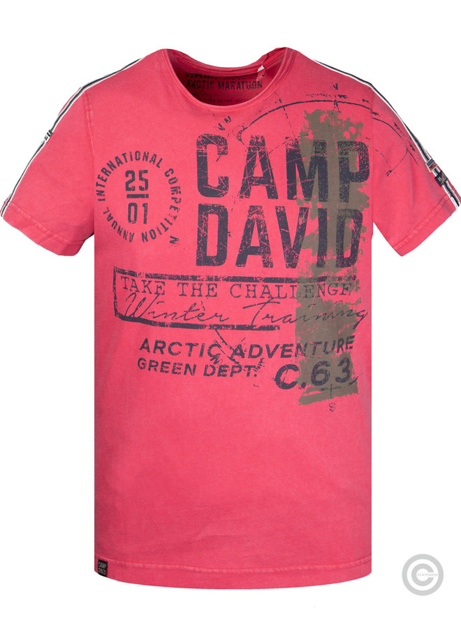 Camp David, T-Shirt im Vintage Look mit Label Print