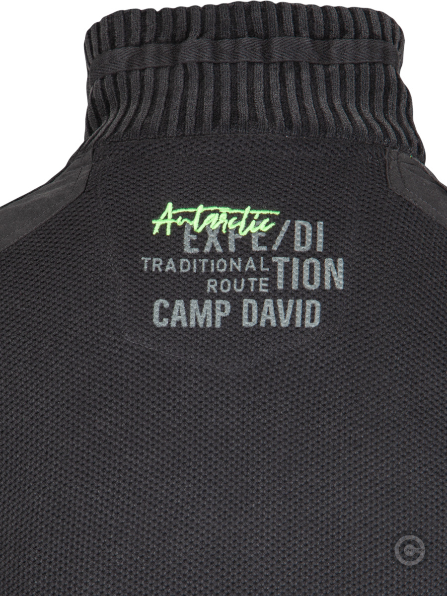 Camp David, Sweater With Troyer Collar And Artwork - Stateshop Fashion