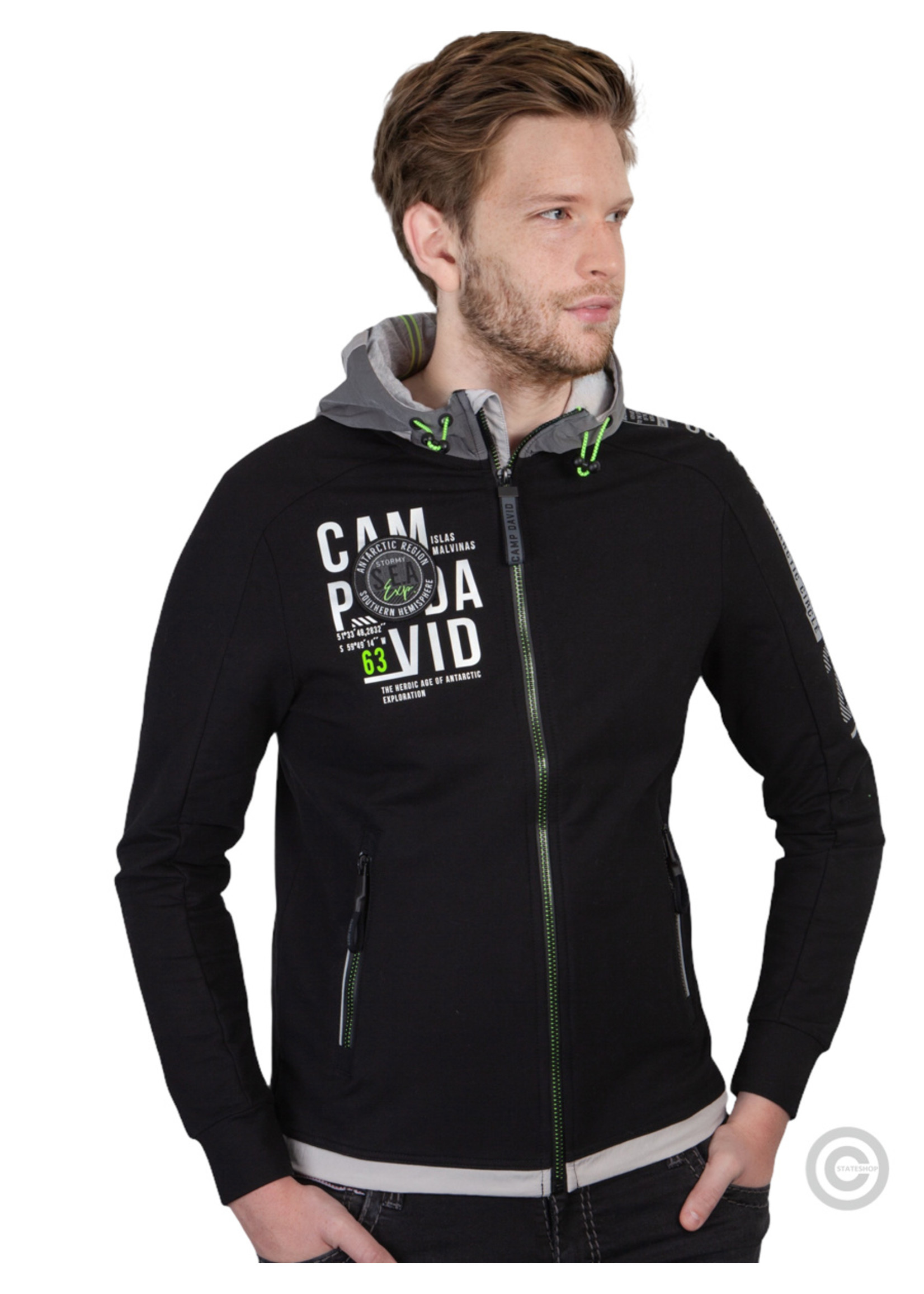 Camp David  Camp David, softshell jacket with hood in material mix