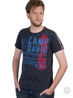 Camp David  Vintage look T-shirt met labelprint