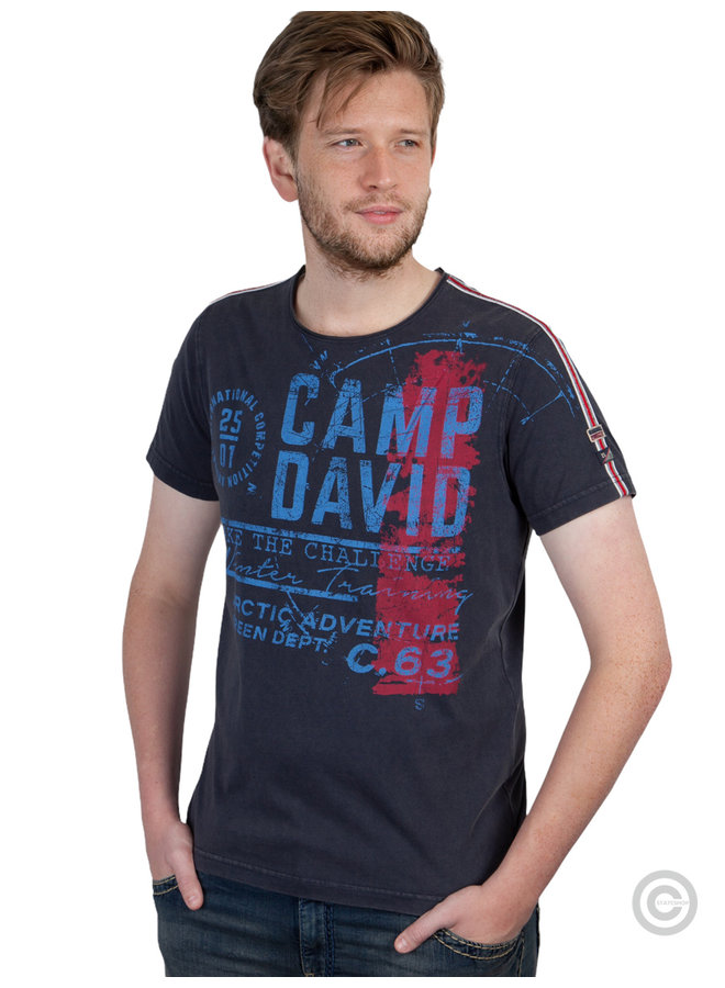 Camp David, t-shirt au look vintage avec étiquette imprimée