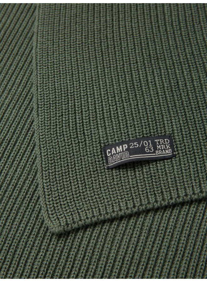 Camp David, Knitted scarf "stone-washed", green