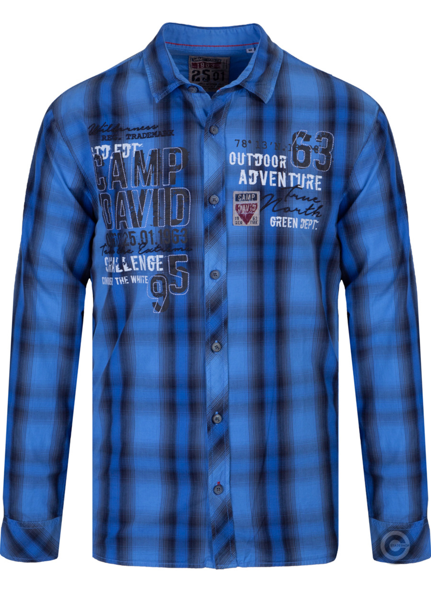 Camp David  Camp David ® Geruit overhemd met aplicaties, blauw