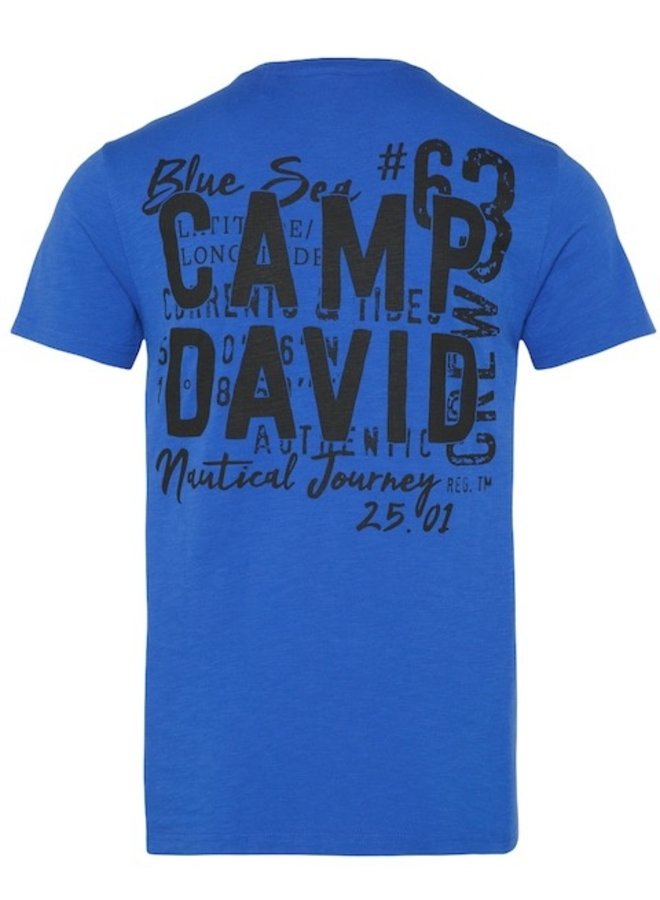 Camp David ® T-Shirt mit V-Ausschnitt und Aufdruck auf der Rückseite
