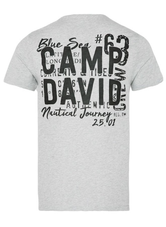 Camp David ® T-Shirt mit V-Ausschnitt und Aufdruck auf der Rückseite