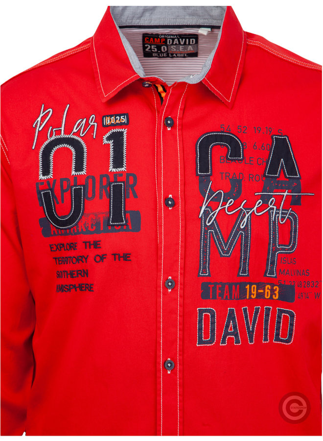 Camp David ® Langarmshirt "Polar Ocean" rot