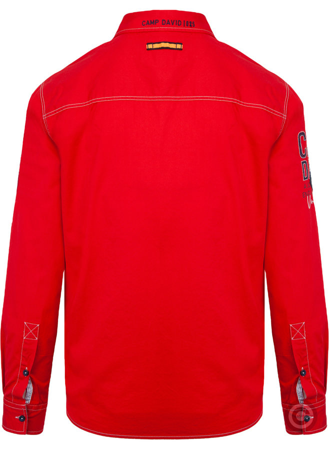 Chemise à manches longues Camp David ® "Polar Ocean" rouge