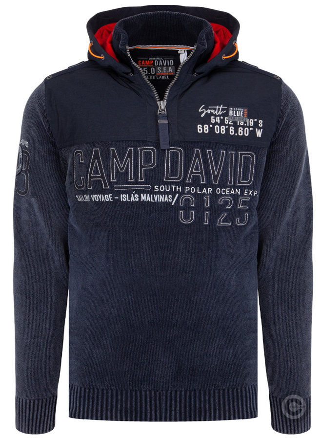Camp David ® Pullover with detachable hood "Polar Ocean" dark blue