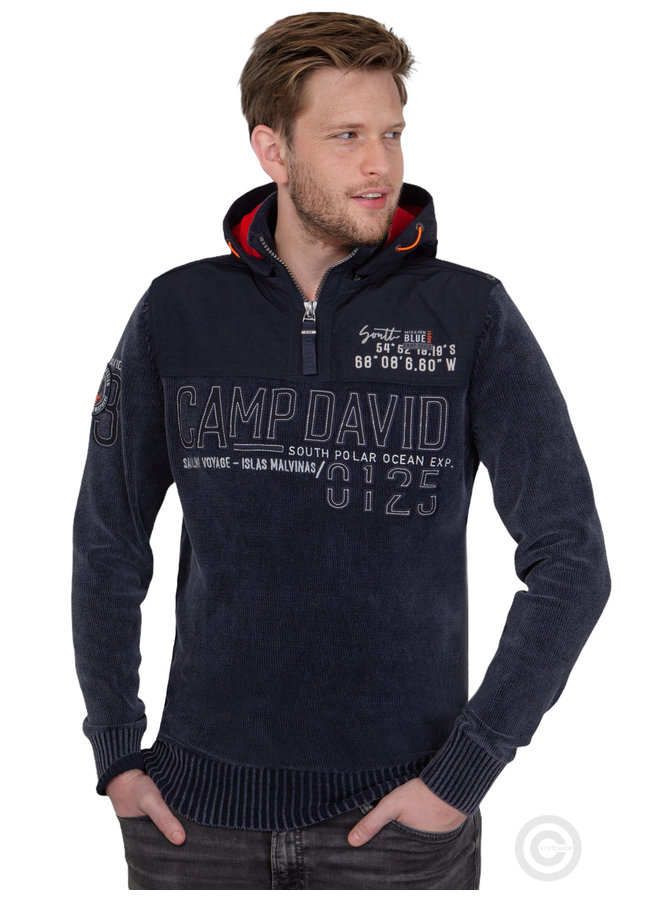 Camp David ® Pullover mit abnehmbarer Kapuze "Polar Ocean" dunkelblau