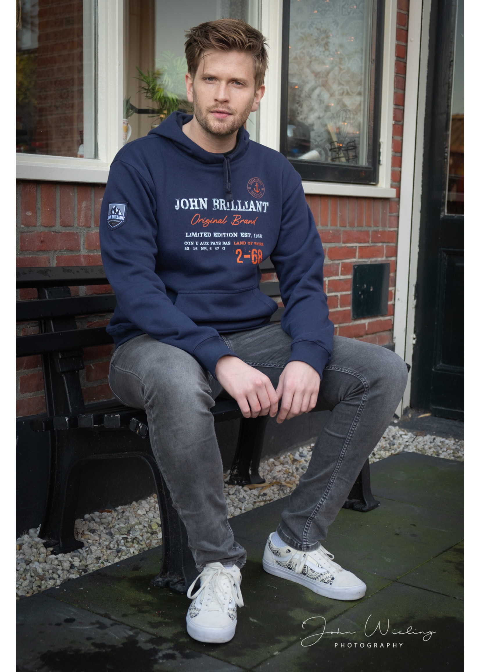 John Brilliant Hoodie sweatshirt met nautische print