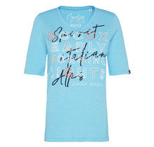 Soccx ® T-shirt met logo artwork en V-hals