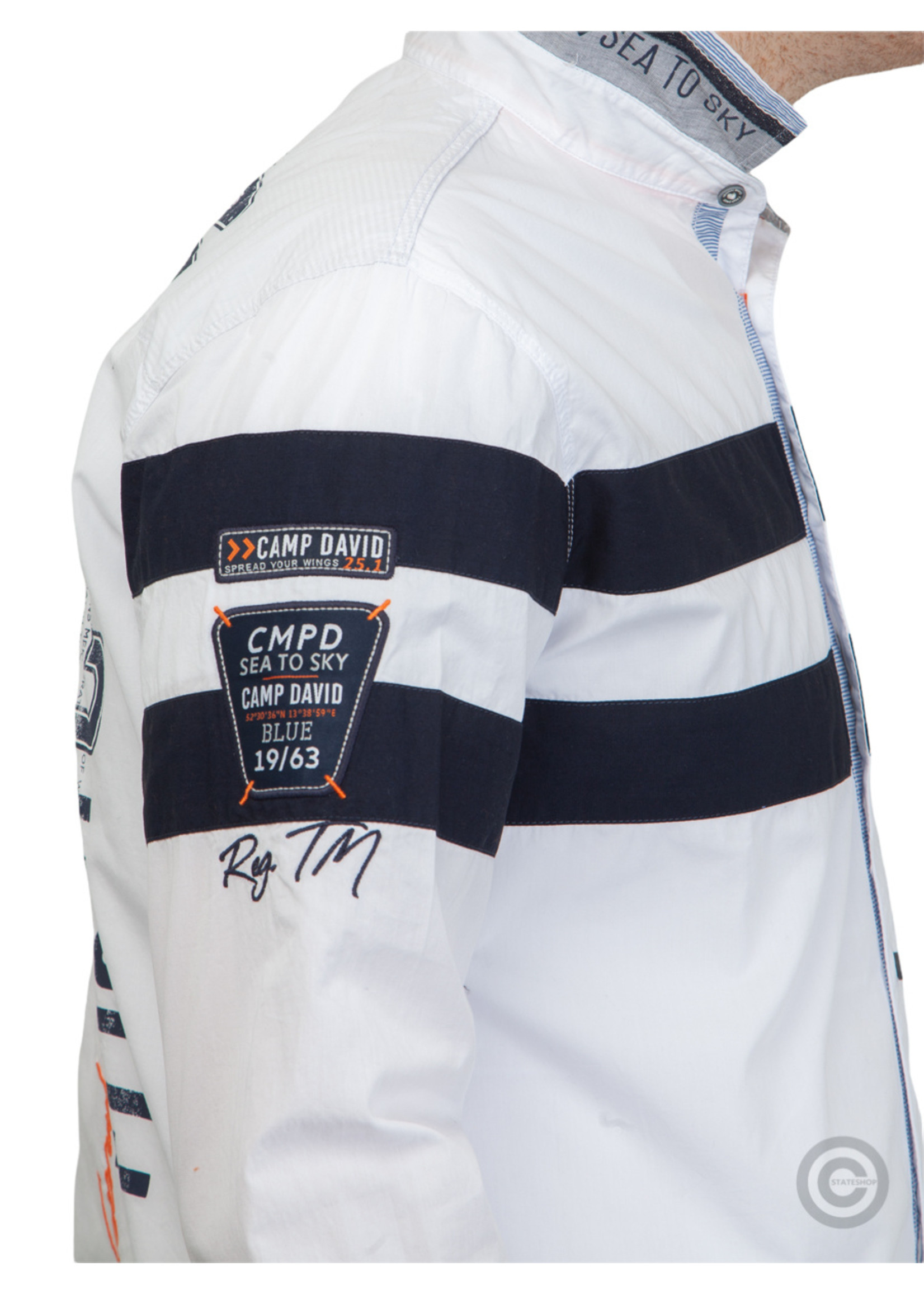 Camp David  Camp David ® shirt with stripe design and artwork on the back