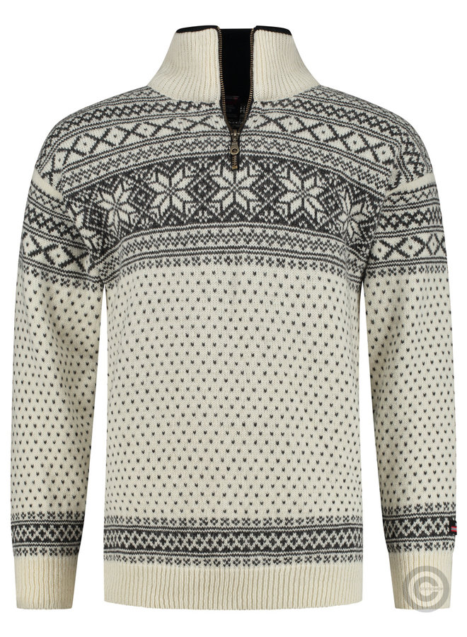Sweater in 100% pure new Norwegian wool, ecru