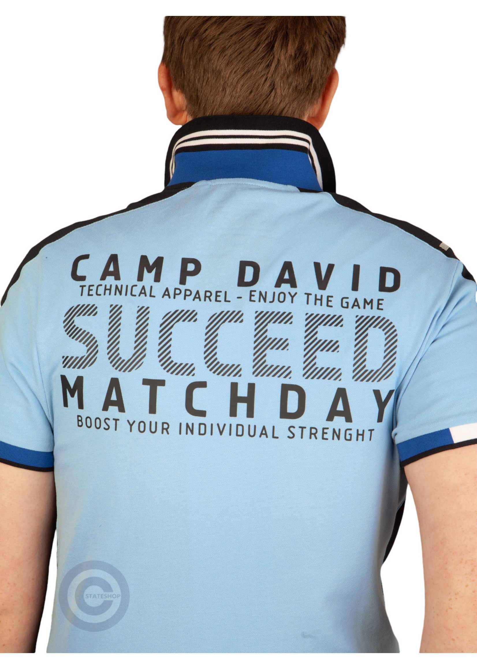 Camp David  Camp David ® piqué polo met kleurdetails en logoprints