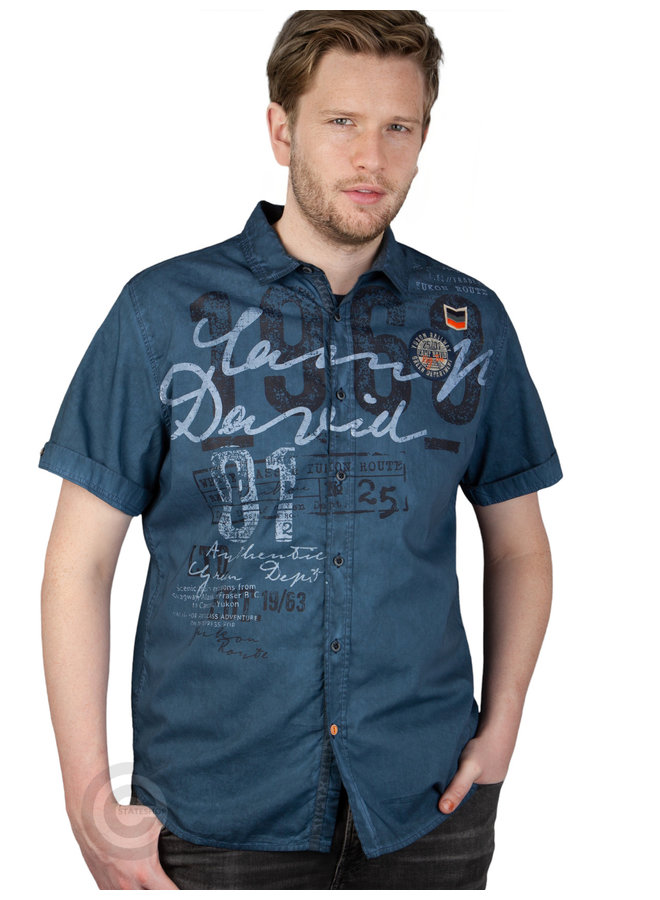 Camp David ® short sleeve shirt with used look and label print
