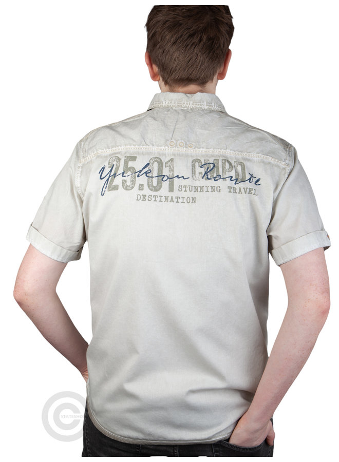 Camp David ® Kurzarmshirt im Used-Look mit Label-Print