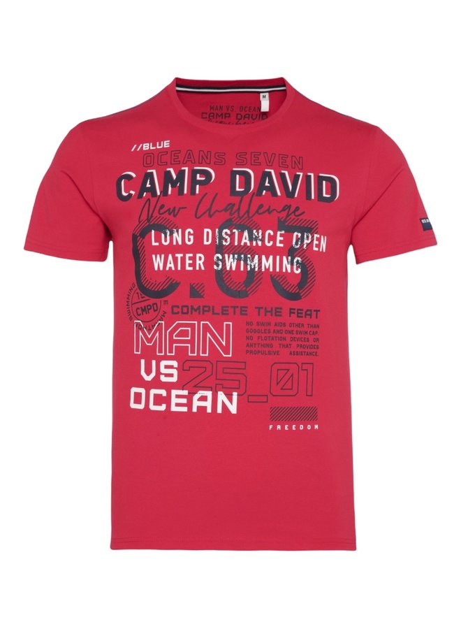 Camp David, T-shirt "Ocean's Seven" Rouge